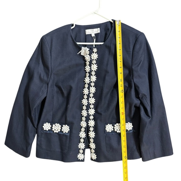 Talbots Navy Blue Floral Embellished Jacket - Picture 9 of 11